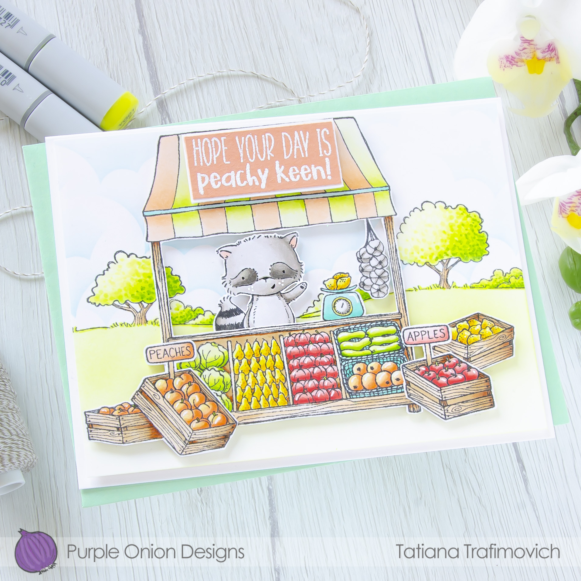 Hope Your Day Is Peachy Keen! #handmade card by Tatiana Trafimovich #tatianacraftandart - stamps by Purple Onion Designs