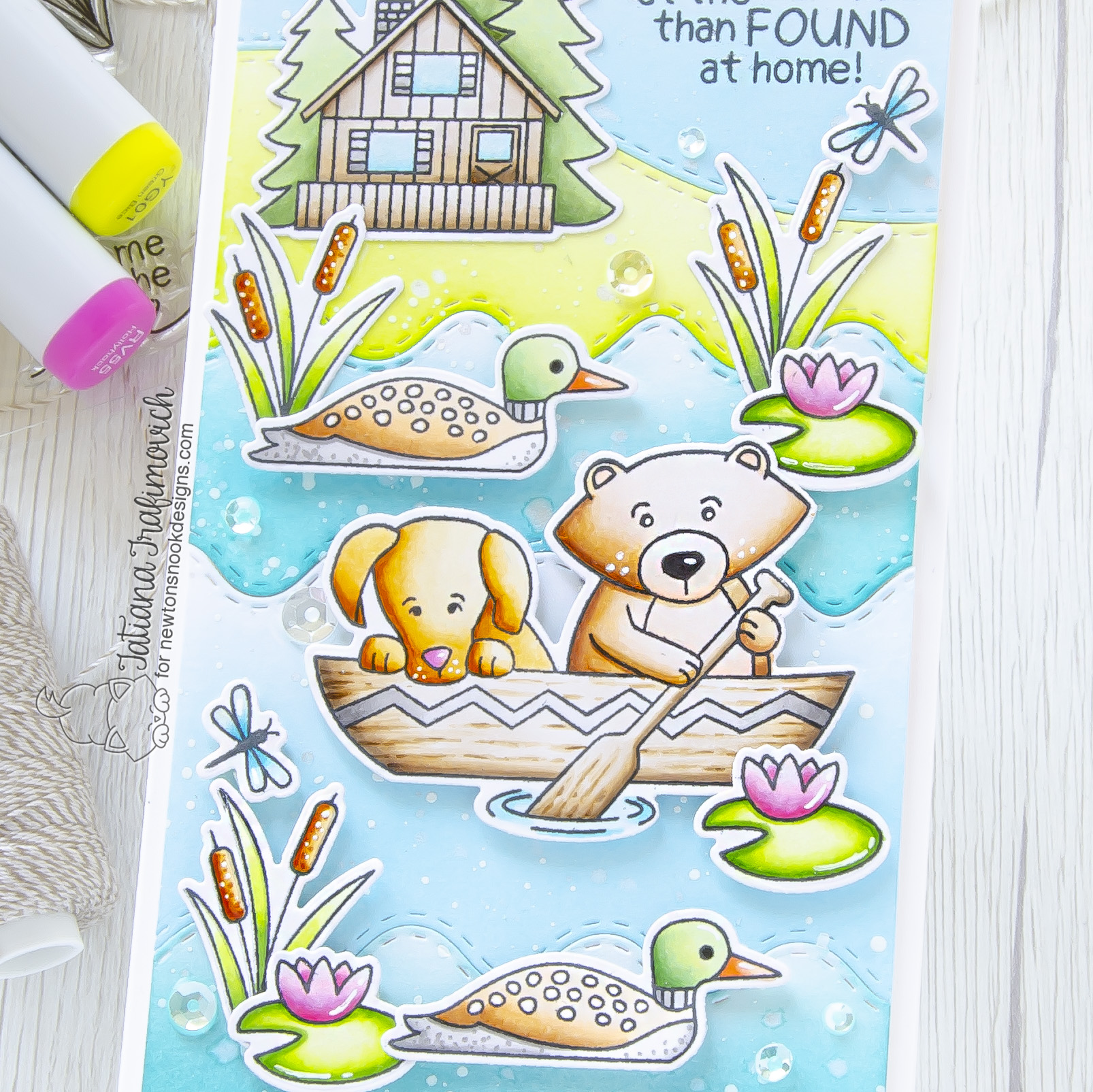 I'd Rather Be Lost At The Lake... #handmade card by Tatiana Trafimovich #tatianacraftandart - Winston's Lake House stamp set by Newton's Nook Designs #newtonsnook