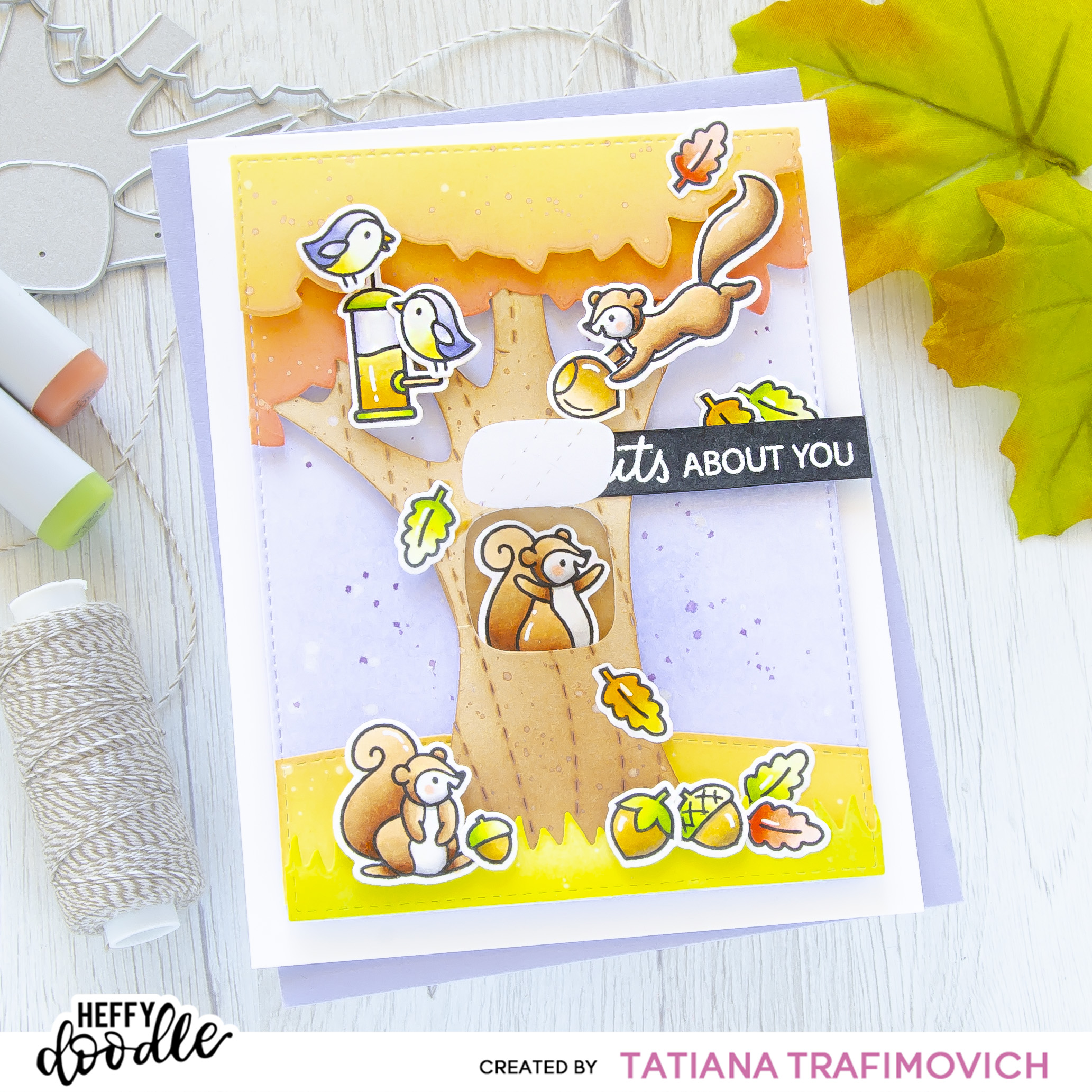 I'm NUTS About You #handmade card by Tatiana Trafimovich #tatianacraftandart - Nuts About You stamp set by Heffy Doodle #heffydoodle