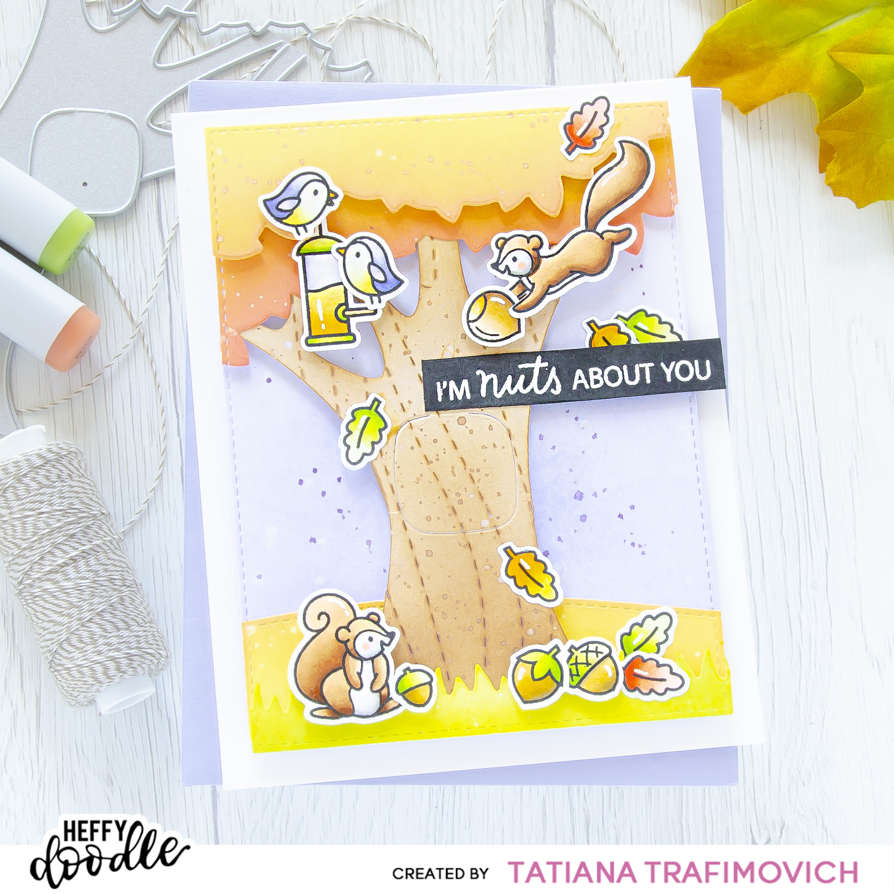 I'm NUTS About You #handmade card by Tatiana Trafimovich #tatianacraftandart - Nuts About You stamp set by Heffy Doodle #heffydoodle
