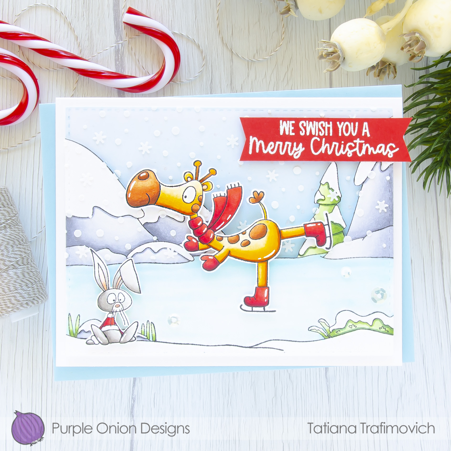 We Swish You A Merry Christmas #handmade card by Tatiana Trafimovich #tatianacraftandart - stamps by Purple Onion Designs