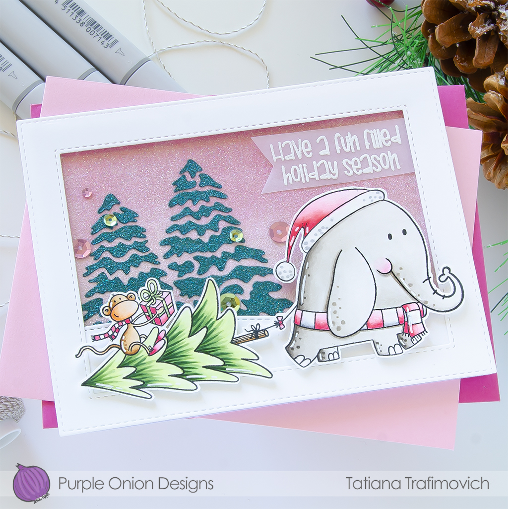 Holiday #handmade card by Tatiana Trafimovich #tatianacraftandart #tatianagraphicdesign - stamps by Purple Onion Designs #purpleoniondesigns