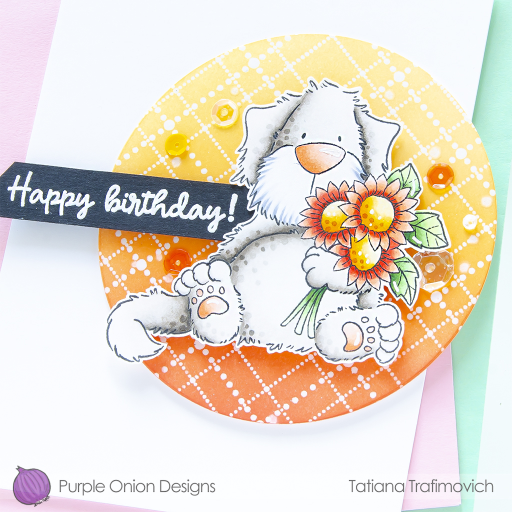 Happy Birthday #handmade card by Tatiana Trafimovich #tatianacraftandart #tatianagraphicdesign - stamps by Purple Onion Designs #purpleoniondesigns