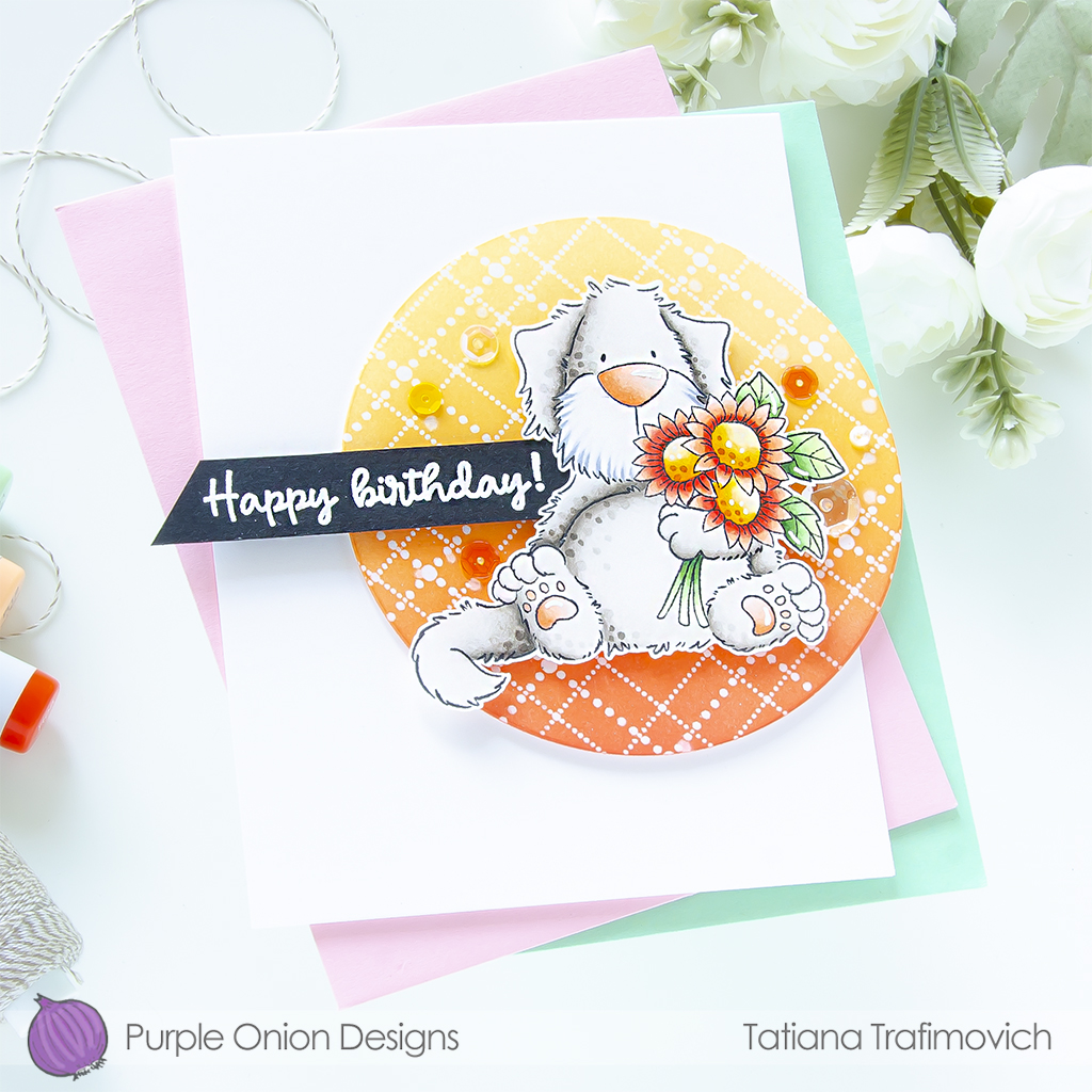Happy Birthday #handmade card by Tatiana Trafimovich #tatianacraftandart #tatianagraphicdesign - stamps by Purple Onion Designs #purpleoniondesigns
