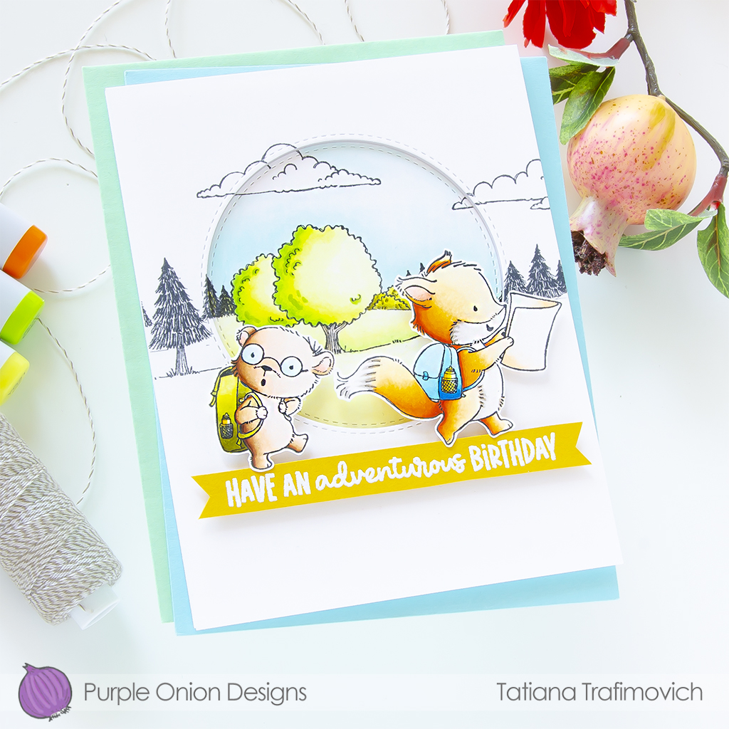 #handmade birthday card by Tatiana Trafimovich #tatianacraftandart #tatianagraphicdesign - stamps by Purple Onion Designs #purpleoniondesigns